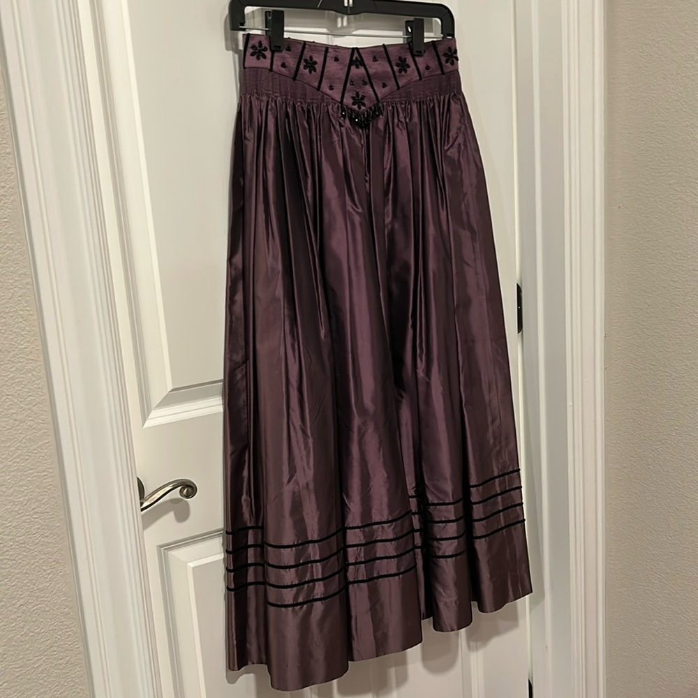 Vintage Austrian Tostmann Trachten Dirndl Skirt beaded waist size 38 (~US 6)